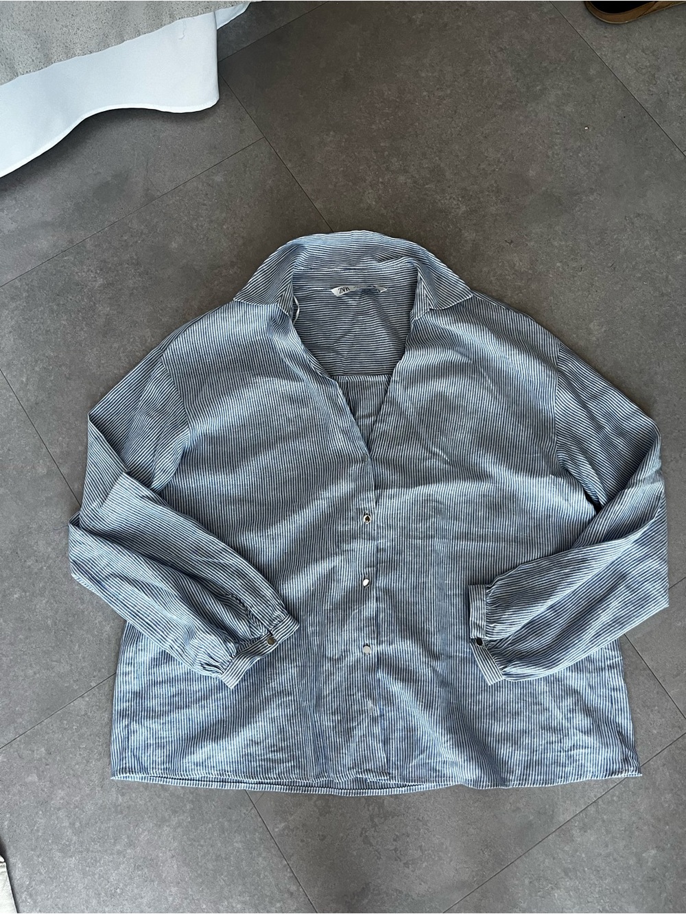 Zara Light Blue Corduroy Shirt Jacket